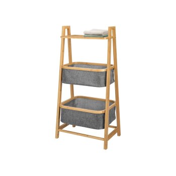 LIVARNO® Bambusregal, mit 2 Körben und Ablage -...