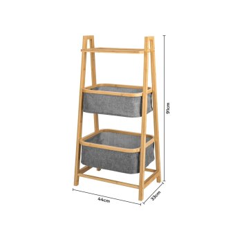 LIVARNO® Regal 2 Körbe+Ablage/ Rollregal 3 Fächer (regal 2 körbe +ablage bambus) - B-Ware sehr gut