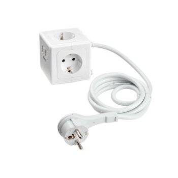 TRONIC® Steckdosenwürfel, mit USB-Ports, weiß - B-Ware neuwertig