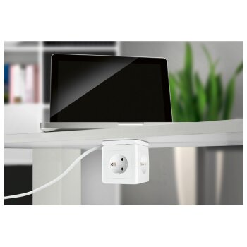 TRONIC® Steckdosenwürfel, mit USB-Ports, weiß - B-Ware neuwertig