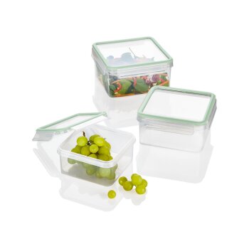 ERNESTO® Frischhaltedosen, 3er Set (3er, quadratisch)...