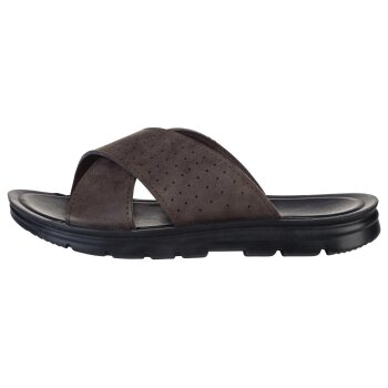 LIVERGY® Herren Pantoletten, in Veloursoptik (Braun, 45) - B-Ware neuwertig