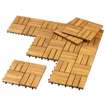 LIVARNO® Holzfliesen, 9 Stück - B-Ware...