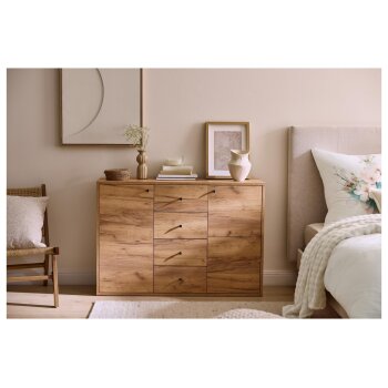LIVARNO® Kommode mit 2 Türen und 4 Schubladen Verona, Eiche Wotan - B-Ware neuwertig