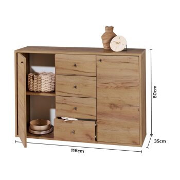 LIVARNO® Kommode mit 2 Türen und 4 Schubladen...