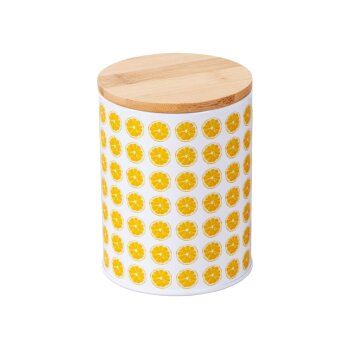 Wenko Metall Aufbewahrungsdose, mit Deckel aus Bambus...