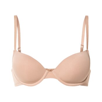 esmara® Damen Bügel-BHs, 2 Stück, gepaddete Cups (schwarz/beige, 80B) - B-Ware neuwertig