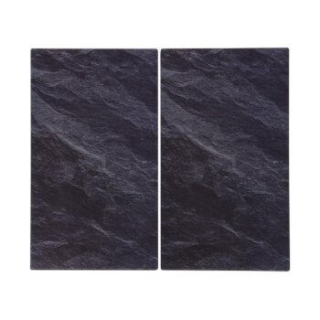 SILVERCREST® Glas-Herdabdeckplatten, 2 Stück (Schiefer) - B-Ware neuwertig