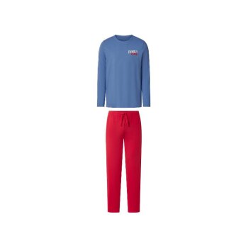 esmara® MEN Herren Pyjama, S, blau/rot - B-Ware sehr gut