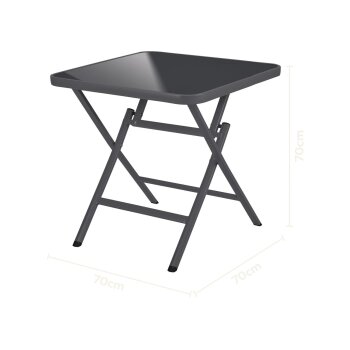 LIVARNO® Alu-Glastisch »Houston / Toronto«, 70 x 70 x 70 cm - B-Ware Transportschaden M