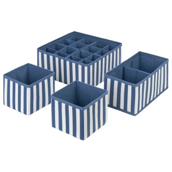 LIVARNO home Aufbewahrungsbox 4er, zusammenfaltbar (Blau) - B-Ware sehr gut