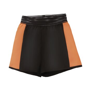 CRIVIT Damen Funktionsshorts, schnelltrocknend (schwarz/orange, M(40/42)) - B-Ware neuwertig