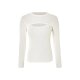 esmara® Damen Strickpullover, mit modischem Cut-Out (Weiß, M(40/42)) - B-Ware neuwertig