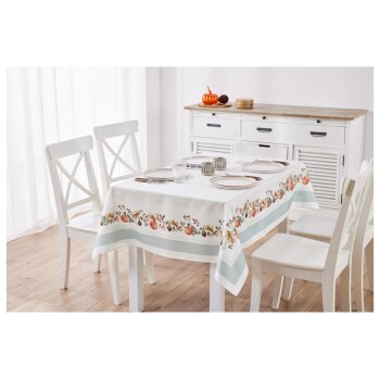 LIVARNO home Tischdecke / Tischläufer-Set, aus recyceltem Material (Tischdecke, Kürbis (Bordüre)) - B-Ware neuwertig