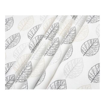 LIVARNO® Bettwäsche, aus Flanell, 140 x 200 cm, Blätter weiß - B-Ware Beschädigt