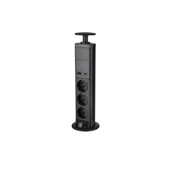 TRONIC® Tischsteckdosenleiste, schwarz - B-Ware neuwertig
