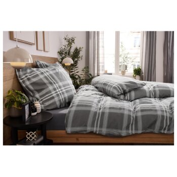 LIVARNO® Bettwäsche, aus Feinbiber, 140 x 200 cm, grau - B-Ware sehr gut