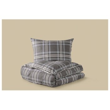 LIVARNO® Bettwäsche, aus Feinbiber, 140 x 200 cm, grau - B-Ware sehr gut