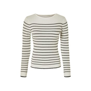 esmara® Damen Strickpullover, in modischer Rippstrick-Qualität (Streifen, M (40/42)) - B-Ware neuwertig