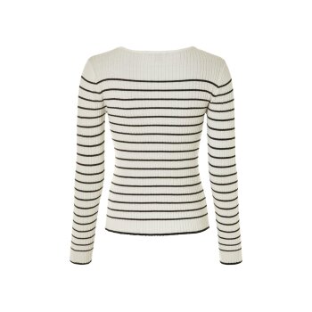 esmara® Damen Strickpullover, in modischer Rippstrick-Qualität (Streifen, M (40/42)) - B-Ware neuwertig