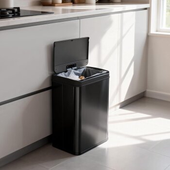 Ribelli Sensor-Mülleimer, aus Edelstahl, 30 L, schwarz - B-Ware Transportschaden Kosmetisch
