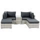 LIVARNO home Multifunktions-Loungegruppe Geflecht, 5-teilig, hellgrau - B-Ware Transportschaden