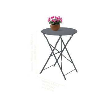 LIVARNO® Bistro-Set, 3-teilig (Anthrazit) - B-Ware sehr gut