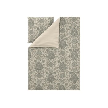 LIVARNO® Satin-Bettwäsche, 135 x 200 cm (creme/grau) - B-Ware neuwertig