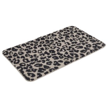 LIVARNO® Badezimmergarnitur, 3er-Set (Teppich/ mit WC-Ausschnitt, gemustert schwarz) - B-Ware sehr gut