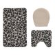 LIVARNO® Badezimmergarnitur, 3er-Set (Teppich/ mit WC-Ausschnitt, gemustert schwarz) - B-Ware sehr gut
