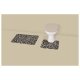 LIVARNO® Badezimmergarnitur, 3er-Set (Teppich/ mit WC-Ausschnitt, gemustert schwarz) - B-Ware sehr gut