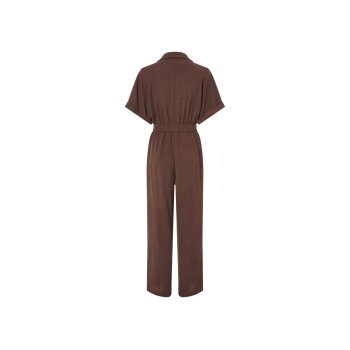 esmara® Damen Jumpsuit, in modischer Crêpe-Struktur (Braun, XS (32/34)) - B-Ware neuwertig