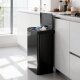 Ribelli Sensor-Mülleimer, aus Edelstahl, 50 L, schwarz - B-Ware Transportschaden Kosmetisch