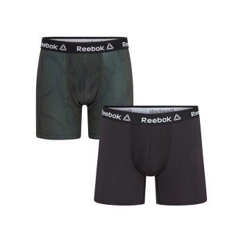 Reebok Herren Boxershorts, 2 Stück (schwarz/khaki, S (44/46)) - B-Ware neuwertig