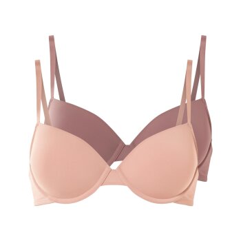 ESMARA Damen BHs gepaddet, 2er Set, 85C, altrosa/pink -...