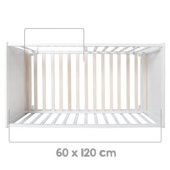 roba 2 in 1 Babybett 60 x 120 cm + Matratze - Gitter- & Beistellbett 6-fach Höhenverstellbar, Holz/weiß - B-Ware Transportschaden Kosmetisch