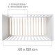 roba 2 in 1 Babybett 60 x 120 cm + Matratze - Gitter- & Beistellbett 6-fach Höhenverstellbar, Holz/weiß - B-Ware Transportschaden Kosmetisch