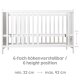 roba 2 in 1 Babybett 60 x 120 cm + Matratze - Gitter- & Beistellbett 6-fach Höhenverstellbar, Holz/weiß - B-Ware Transportschaden Kosmetisch