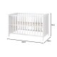 roba 2 in 1 Babybett 60 x 120 cm + Matratze - Gitter- & Beistellbett 6-fach Höhenverstellbar, Holz/weiß - B-Ware Transportschaden Kosmetisch