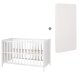 roba 2 in 1 Babybett 60 x 120 cm + Matratze - Gitter- & Beistellbett 6-fach Höhenverstellbar, Holz/weiß - B-Ware Transportschaden Kosmetisch