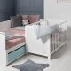 roba 2 in 1 Babybett 60 x 120 cm + Matratze - Gitter- & Beistellbett 6-fach Höhenverstellbar, Holz/weiß - B-Ware Transportschaden Kosmetisch