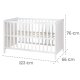 roba 2 in 1 Babybett 60 x 120 cm + Matratze - Gitter- & Beistellbett 6-fach Höhenverstellbar, Holz/weiß - B-Ware Transportschaden Kosmetisch