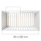 roba 2 in 1 Babybett 60 x 120 cm + Matratze - Gitter- & Beistellbett 6-fach Höhenverstellbar, Holz/weiß - B-Ware Transportschaden Kosmetisch