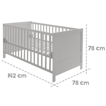 roba Kombi-Kinderbett, 70 x 140 cm, Holz taupe - B-Ware Transportschaden Kosmetisch
