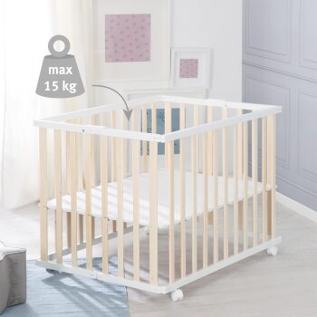 roba Laufgitter klappbar 75 x 100 cm - Platzsparender und faltbarer Baby Laufstall Holz - B-Ware Transportschaden Kosmetisch