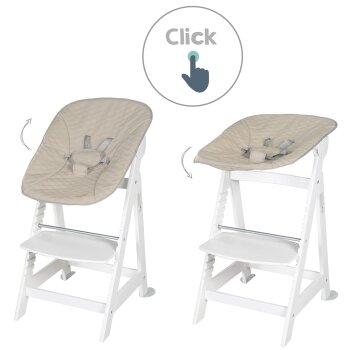 roba 2-in-1 Treppenhochstuhl Born Up, Liegeaufsatz, weiß - B-Ware gut