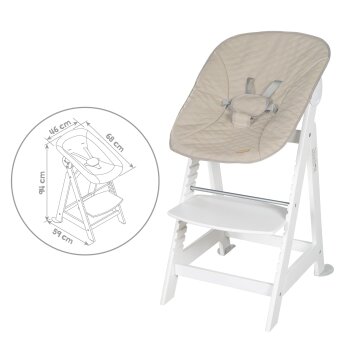 roba 2-in-1 Treppenhochstuhl Born Up, Liegeaufsatz, weiß - B-Ware gut