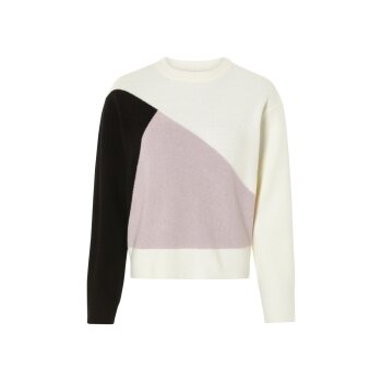 esmara® Damen Grobstrickpullover, in weicher Grobstrickqualität (schwarz/weiß/rose, XS(32/34)) - B-Ware sehr gut