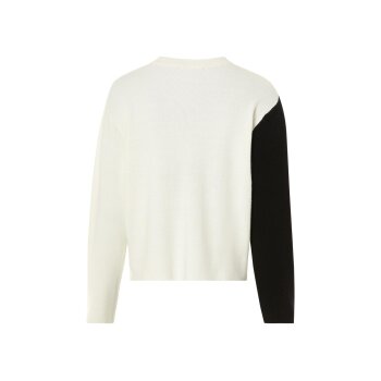 esmara® Damen Grobstrickpullover, in weicher Grobstrickqualität (schwarz/weiß/rose, XS(32/34)) - B-Ware sehr gut