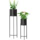 Ribelli 2er Set Pflanzenständer, mit herausnehmbaren Pflanztopf, Ø 19/23 cm, schwarz - B-Ware Transportschaden Kosmetisch